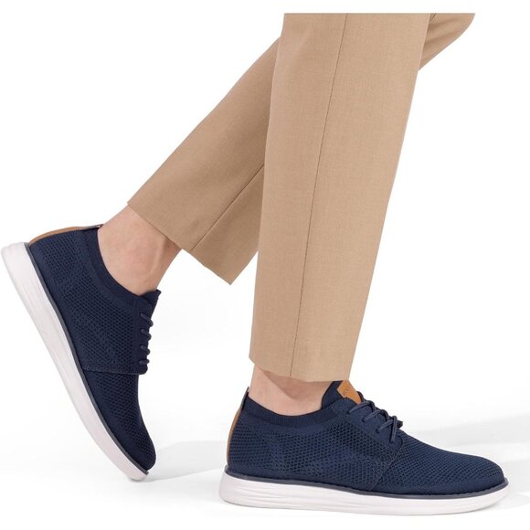 ⚡Men Blue Knit Flex Breeze Mesh Oxfords Lace-Up Lightweight Walking Sneaker - Picture 9 of 10